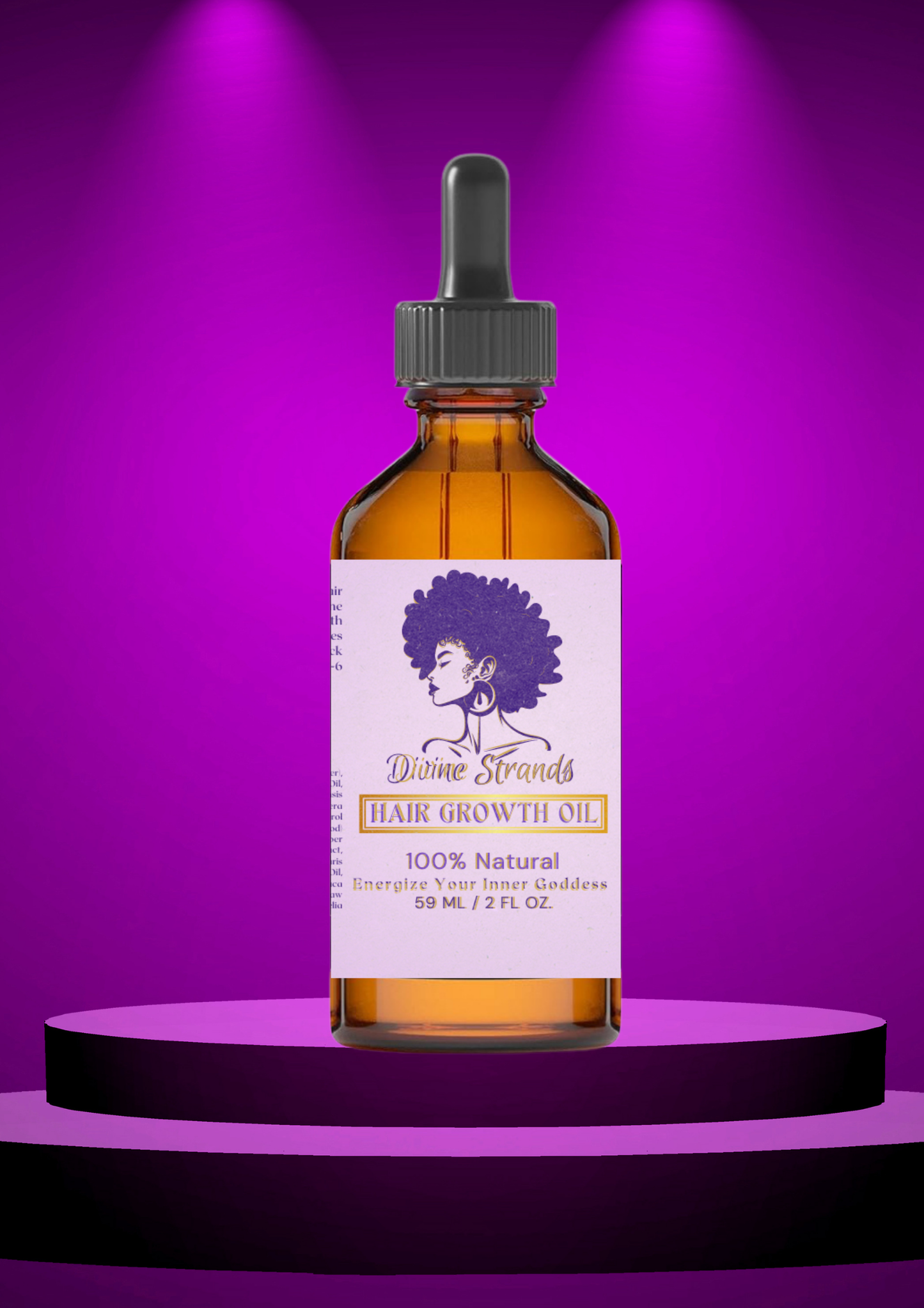 Divine Strands Hair Growth OilDescriptionDivine Strands Hair Growth Oil is a 100% natural blend designed to nourish your hair and promote healthy growth. Infused with a unique combination of esseDivine Strands Hair Growth Oil